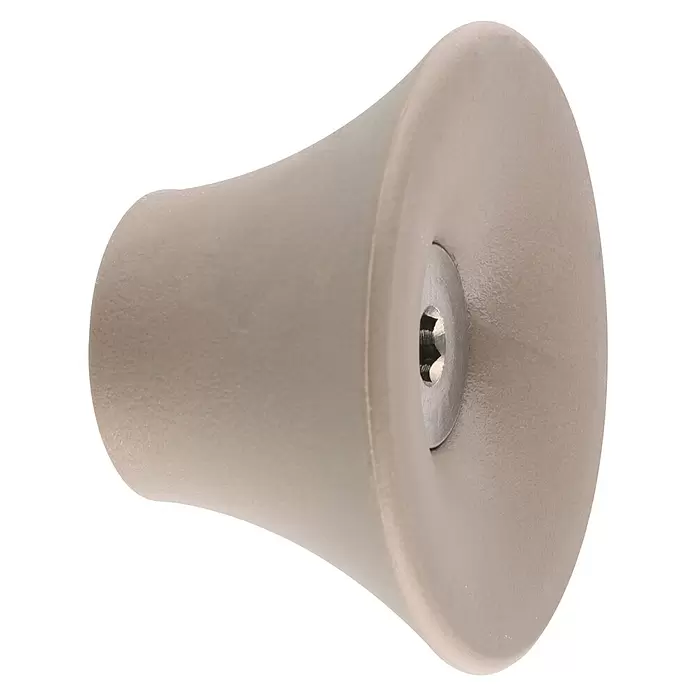 Wagner System Garderobenhaken - Ø x H: 50 x 30 mm, Taupe, 1 Stk. - Ein hellbrauner, konischer Knopf mit strukturierter Oberfläche und einer sichtbaren Torx-Schraube zur Befestigung am breiteren Ende.