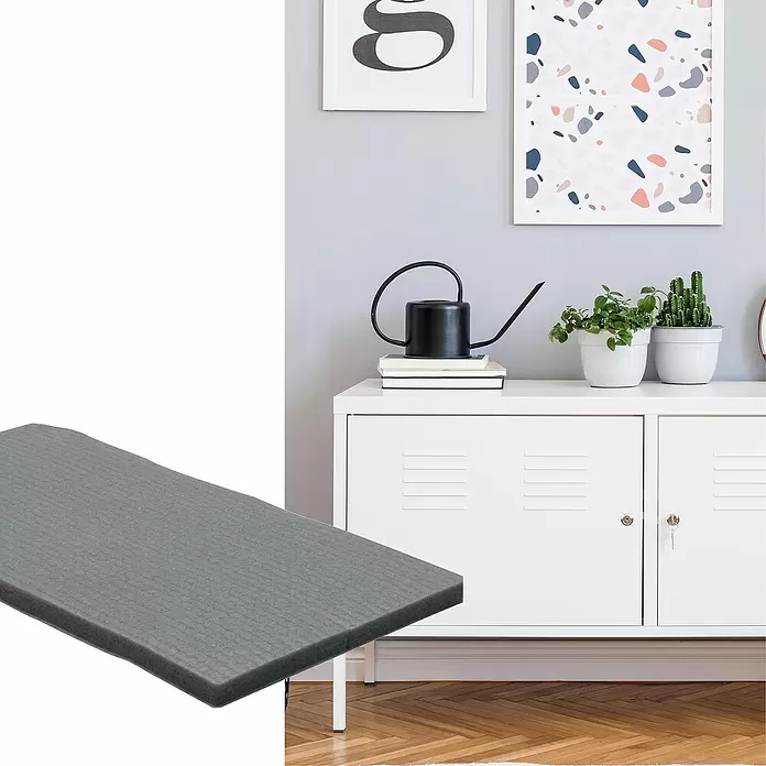 Wagner System Bodenschutzmatte - L x B x H: 200 x 100 x 4 mm, 1 Stk., Grau, Kleben - Graue strukturierte Schaumstoffmatte.