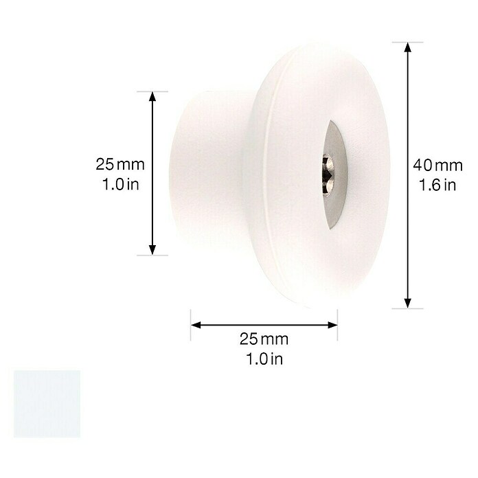 Wagner System Garderobenhaken DOT (Ø x H: 40 x 25 mm, Lichtgrau, 1 Stk.) | BAUHAUS