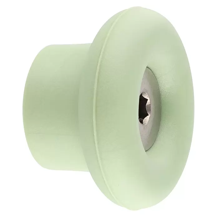 Wagner System Garderobenhaken DOT - Ø x H: 40 x 25 mm, Blassgrün, 1 Stk. - Hellgrüner Knopf mit einem sternförmigen Metalleinsatz.