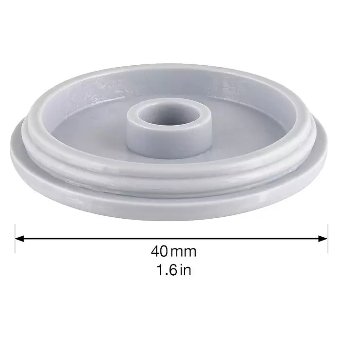 Wagner System Möbelgleiter QC-GLEITER SUPER - Durchmesser: 40 mm, Stecken - Hellgraue, runde Kunststoffkappe mit Innenring und Außennuten, 40 mm (1,6 Zoll) Durchmesser.