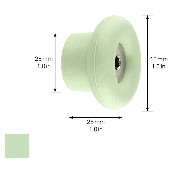 Wagner System Garderobenhaken DOT (Ø x H: 40 x 25 mm, Blassgrün, 1 Stk.) | BAUHAUS