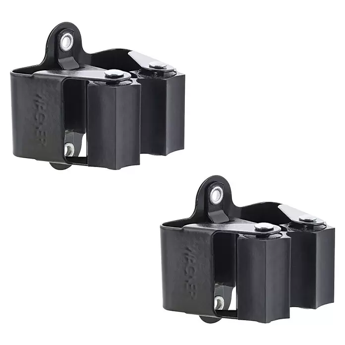 Wagner System Wandhalterung - L x B x H: 52 x 40 x 30 mm, Geeignet für: Wandmontage, 2 Stk. - Zwei schwarze Wandhalterungen für Besen und Mopps.