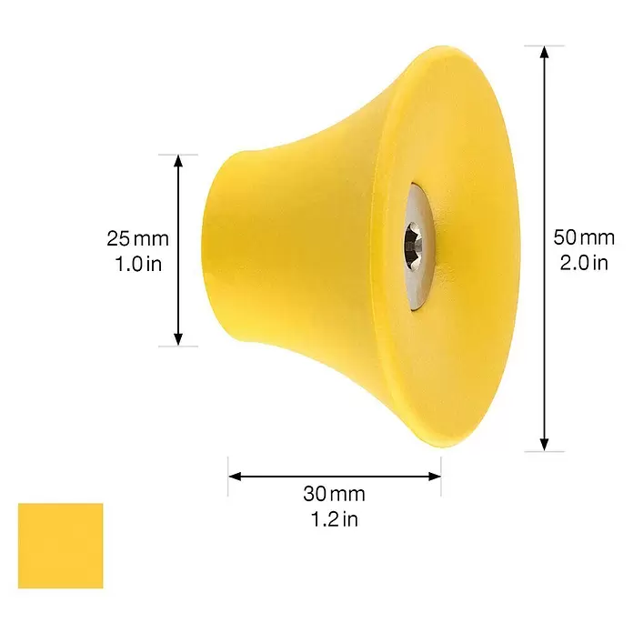 Wagner System Garderobenhaken - Ø x H: 50 x 30 mm, Gelb, 1 Stk. - Gelbes, konisches Gummielement, 30mm lang, 25/50mm Durchmesser, mit Sternantrieb.
