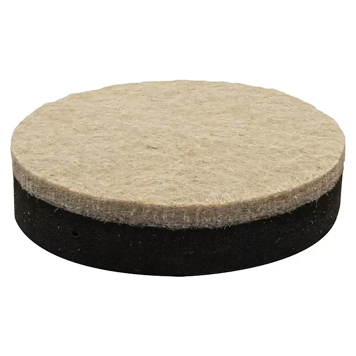 Wagner System Filzgleiter - Ø x H: 58 x 15 mm, 2 Stk., Beige, Kleben - Rundes Filz- und Schaumstoffpolster, beige oben, schwarz unten, für Möbelschutz.