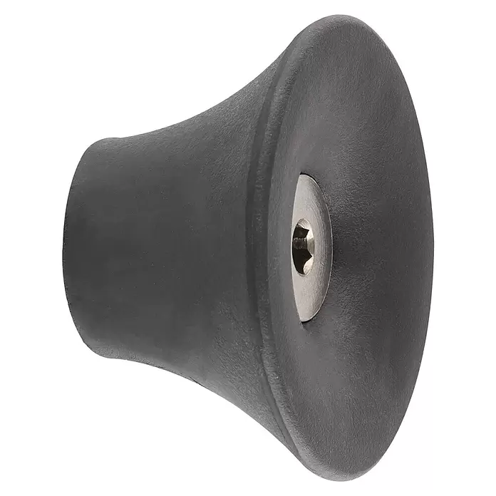 Wagner System Garderobenhaken - Ø x H: 50 x 30 mm, Schwarz, 1 Stk. - Dunkelgrauer konischer Knopf mit Metalleinsatz und Innensechsrundantrieb.