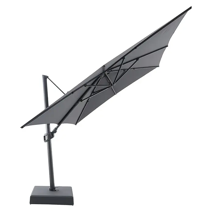 Sunfun Parasol de jardín Corfu - Antracita, 300 x 400 cm, Aluminio - Parasol gris independiente con base robusta para jardín y terraza. Proporciona una protección solar perfecta.