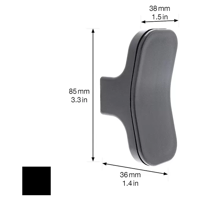 Wagner System Wandhaken WH0480 - L x H: 36 x 85 mm, 1 Stk. - Dunkelgrauer ergonomischer Griff mit den Maßen 85 mm Länge, 38 mm Breite und 36 mm Dicke.