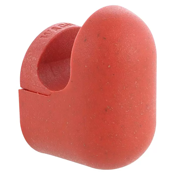 Wagner System Garderobenhaken PILL - L x B x H: 35 x 30 x 50 mm, Korallenrot, 1 Stk. - U-förmiges rotes Schutzelement mit texturierter Oberfläche und „WAG“-Prägung.