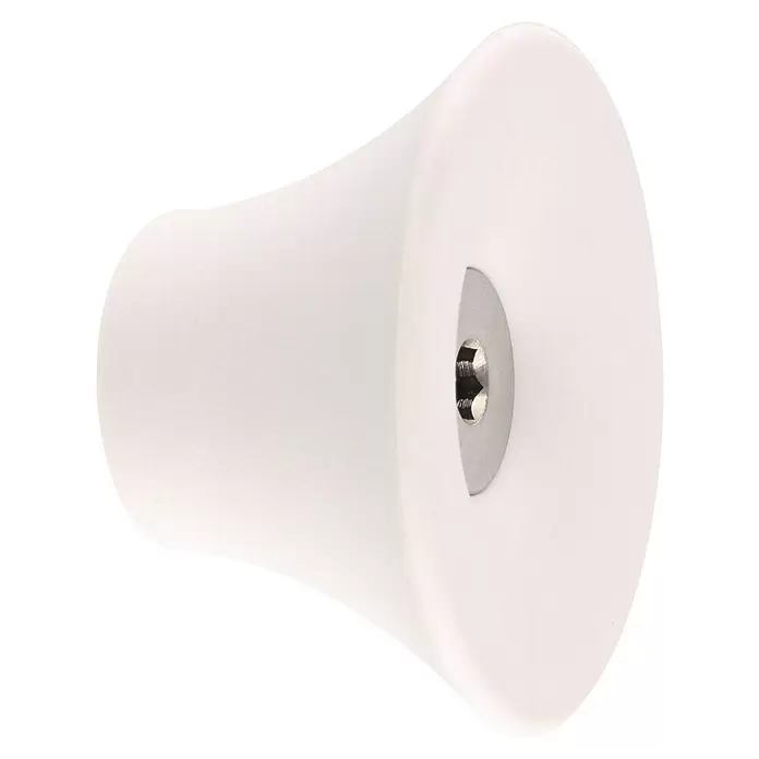 Wagner System Garderobenhaken - Ø x H: 50 x 30 mm, Lichtgrau, 1 Stk. - Weißes konisches Bauteil mit versenkter silberner Torx-Aufnahme.
