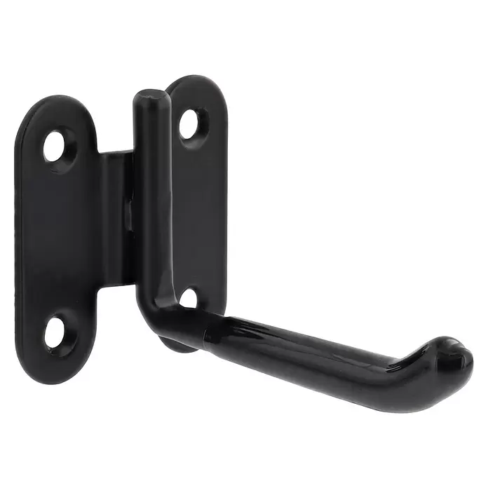 Wagner System Wandhaken WH2091 - L x B x H: 70 x 45 x 45 mm, 1 Stk. - Schwarzer Metall-Wandhaken mit vier Befestigungslöchern.