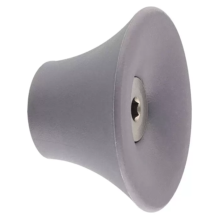 Wagner System Garderobenhaken - Ø x H: 50 x 30 mm, Schiefergrau, 1 Stk. - Grauer konischer Griff mit silberner Torx-Schraube in der Mitte.