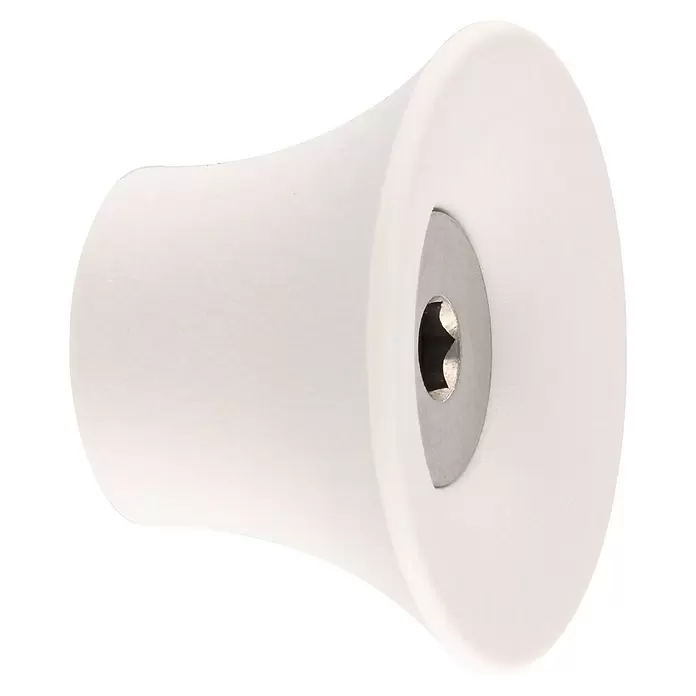 Wagner System Garderobenhaken - Ø x H: 40 x 25 mm, Lichtgrau, 1 Stk. - Weißer konischer Knauf mit Metalleinsatz und Sternantrieb.