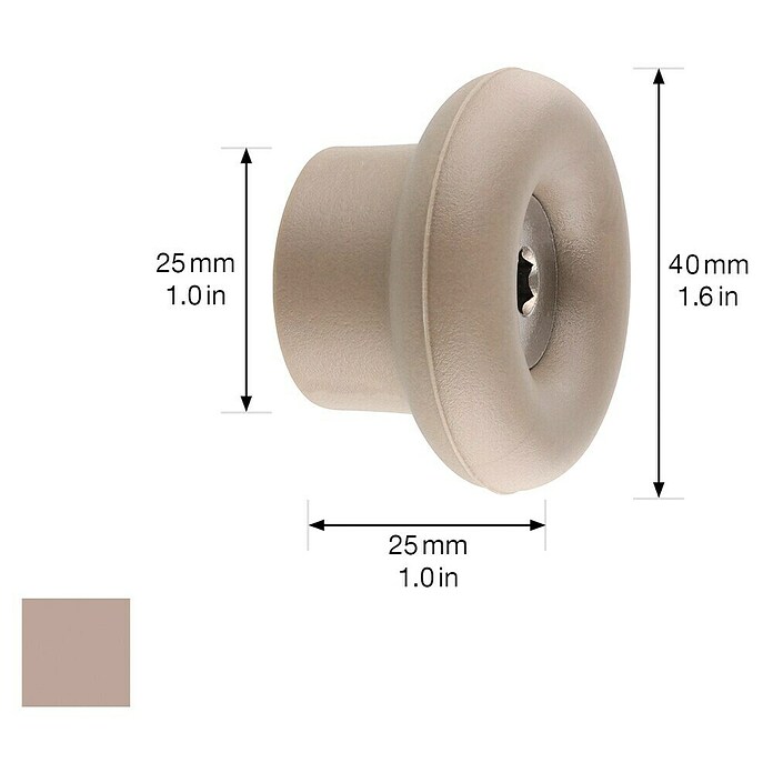 Wagner System Garderobenhaken DOT (Ø x H: 40 x 25 mm, Taupe, 1 Stk.) | BAUHAUS