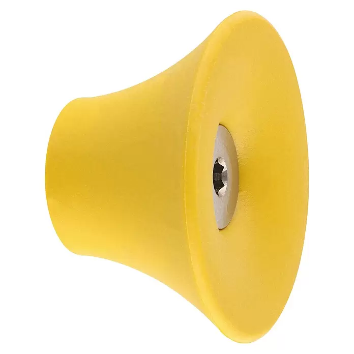 Wagner System Garderobenhaken - Ø x H: 50 x 30 mm, Gelb, 1 Stk. - Gelber konischer Knopf mit Metalleinsatz und Sternantrieb.