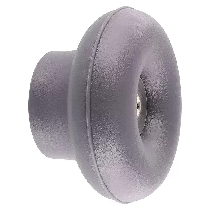 Wagner System Garderobenhaken DOT - Ø x H: 50 x 30 mm, Schiefergrau, 1 Stk. - Strukturierter grauer Pilzgriff mit einer Metallschraube in der Mitte.