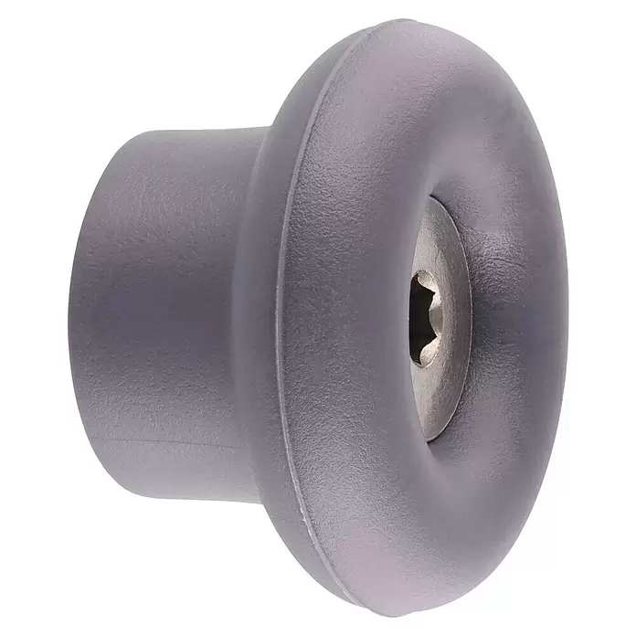 Wagner System Garderobenhaken DOT - Ø x H: 40 x 25 mm, Schiefergrau, 1 Stk. - Grauer Kunststoffgriff mit zylindrischer Basis und einem mittigen Metalleinsatz mit Sternantrieb.
