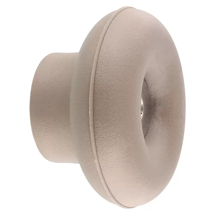 Wagner System Garderobenhaken DOT - Ø x H: 50 x 30 mm, Taupe, 1 Stk. - Strukturierter beiger pilzförmiger Knopf mit Metalleinsatz.
