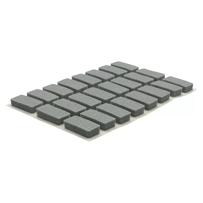 Wagner System Softpads - L x B x H: 22 x 8 x 4 mm, 24 Stk., Grau, Kleben - Mehrere graue, rechteckige Schleifpads.