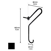 Wagner System Garderobenhaken WH 432 (L x H: 80 x 185 mm, Schwarz, 1 Stk.) | BAUHAUS