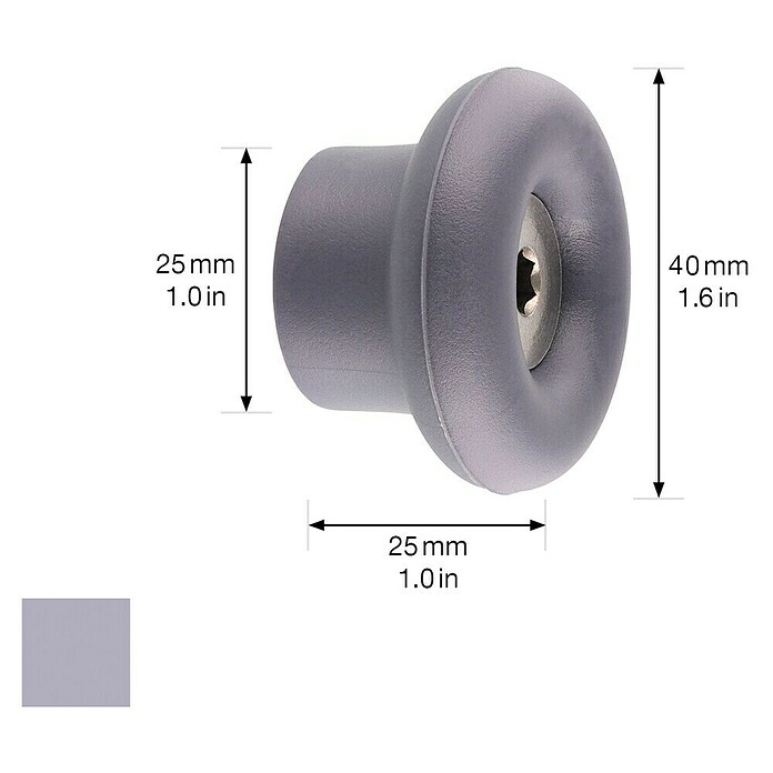 Wagner System Garderobenhaken DOT (Ø x H: 40 x 25 mm, Schiefergrau, 1 Stk.) | BAUHAUS