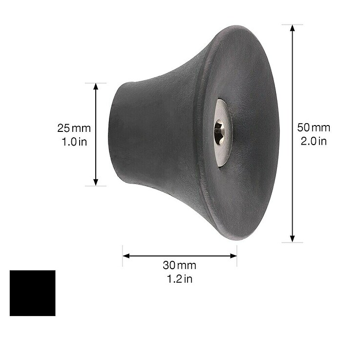 Wagner System Garderobenhaken (Ø x H: 50 x 30 mm, Schwarz, 1 Stk.) | BAUHAUS