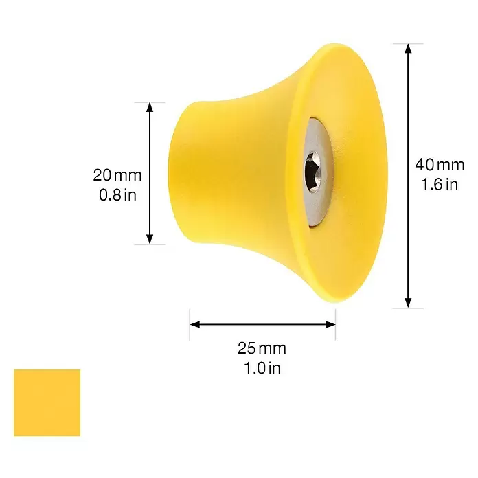 Wagner System Garderobenhaken - Ø x H: 40 x 25 mm, Gelb, 1 Stk. - Gelber konischer Gummipuffer mit zentralem Innensechskant-Metalleinsatz.