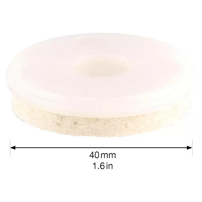 Wagner System Möbelgleiter-Set Quickclick Soft - Durchmesser: 40 mm, 4 Stk. - Weißer runder Filzgleiter mit durchscheinender Oberseite und Filzboden, 40mm Durchmesser, zum Möbelschutz.