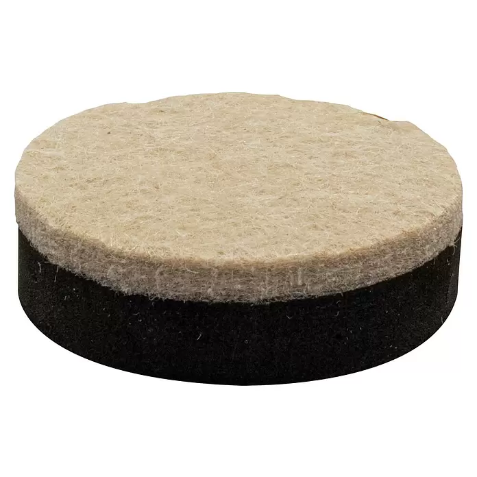 Wagner System Filzgleiter - Ø x H: 45 x 15 mm, 2 Stk., Beige, Kleben - Runde, zweilagige Möbelgleiter. Beige Filzoberseite und schwarze Filzunterseite zum Bodenschutz.