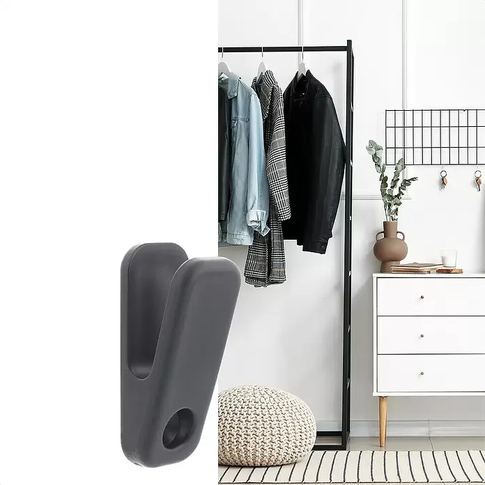 Wagner System Wandhaken WH0470 - L x H: 39 x 87 mm, 1 Stk. - Dunkelgrauer U-förmiger Kunststoff-Wandhaken.