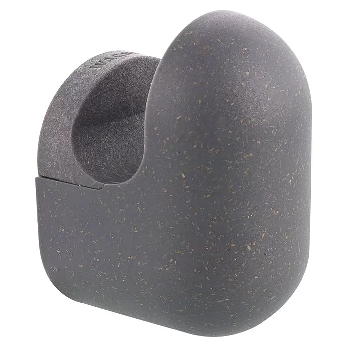 Wagner System Garderobenhaken PILL - L x B x H: 55 x 45 x 75 mm, Schiefergrau, 1 Stk. - Dunkelgrauer, gesprenkelter Halter mit abgerundeter Form und mittiger Öffnung.