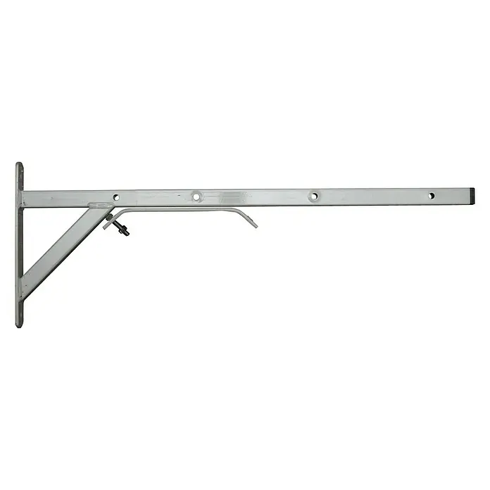 Micel Tendedero de pared - Blanco, Ancho: 2 cm - Primer plano de un soporte de estante plegable de metal, ideal para soluciones de ahorro de espacio, diseño robusto y duradero.