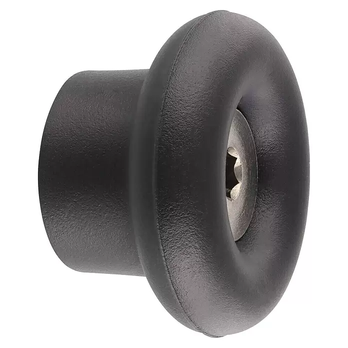 Wagner System Garderobenhaken DOT - Ø x H: 40 x 25 mm, Schwarz, 1 Stk. - Schwarzer, texturierter Knopf mit metallischer Schraube mit Sternkopf.