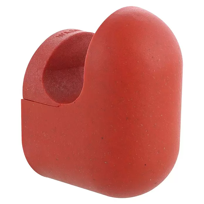 Wagner System Garderobenhaken PILL - L x B x H: 55 x 45 x 75 mm, Korallenrot, 1 Stk. - Roter, texturierter Silikon-Topflappen mit gebogener Öffnung.
