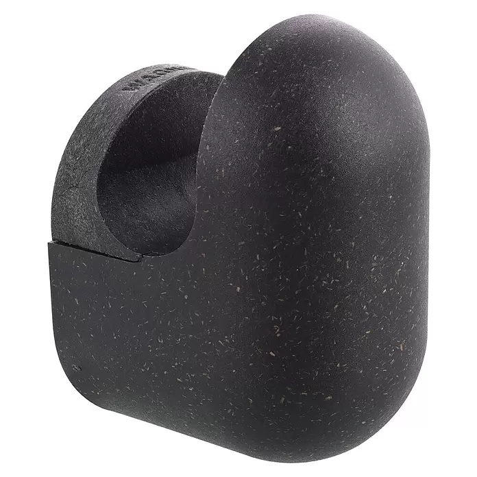 Wagner System Garderobenhaken PILL - L x B x H: 55 x 45 x 75 mm, Schwarz, 1 Stk. - Gesprenkelter, dunkelgrauer, strukturierter Halter mit ovaler Form und C-förmiger Öffnung.