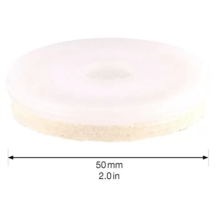 Wagner System Möbelgleiter-Set Quickclick Soft - Durchmesser: 50 mm, 4 Stk. - Polierpad, 50mm Durchmesser, mit transluzenter weißer Kunststoffoberseite und beigem Filzboden.