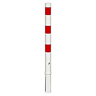 Stup za zabranu parkiranja (Visina iznad tla: 900 mm, Promjer: 60 mm, Čelik, Trobridno zaključavanje, Vrsta montaže: Uticanje, Bijelo-crvene boje)