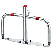 Barra de bloqueo de seguridad (An x Al: 760 x 500 mm, Acero, Cerradura de cilindro de perfil, Tipo de montaje: Montaje atornillado, Plateado/Rojo)