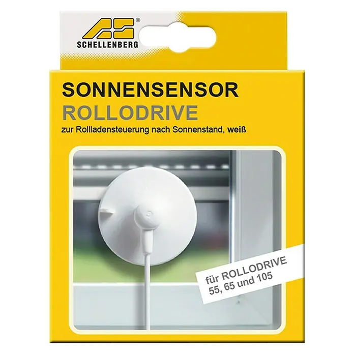 Schellenberg Rollodrive Sensor solar - Específico para: Schellenberg Enrollador Rollo Drive 55/65, Apto para: Persiana - Paquete del sensor solar Rollodrive de Schellenberg para el control de persianas según el sol.