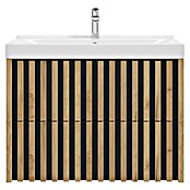 Badmöbel-Set Line (81 cm, Gold Craft Eiche/Schwarz, Strukturiert) | BAUHAUS