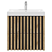Badmöbel-Set Line (61 cm, Gold Craft Eiche/Schwarz, Strukturiert) | BAUHAUS