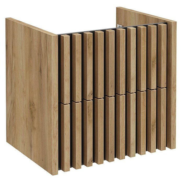 Badmöbel-Set Line (61 cm, Gold Craft Eiche/Schwarz, Strukturiert) | BAUHAUS