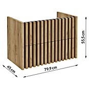 Badmöbel-Set Line (81 cm, Gold Craft Eiche/Schwarz, Strukturiert) | BAUHAUS
