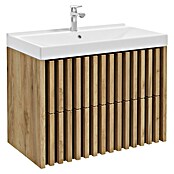 Badmöbel-Set Line (81 cm, Gold Craft Eiche/Schwarz, Strukturiert) | BAUHAUS
