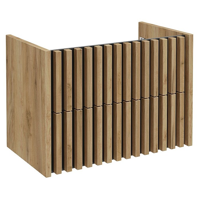 Badmöbel-Set Line (81 cm, Gold Craft Eiche/Schwarz, Strukturiert) | BAUHAUS