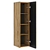 Hochschrank Line (B x T x H: 34,3 x 35,8 x 125 cm, Gold Craft Eiche/Schwarz, Strukturiert) | BAUHAUS