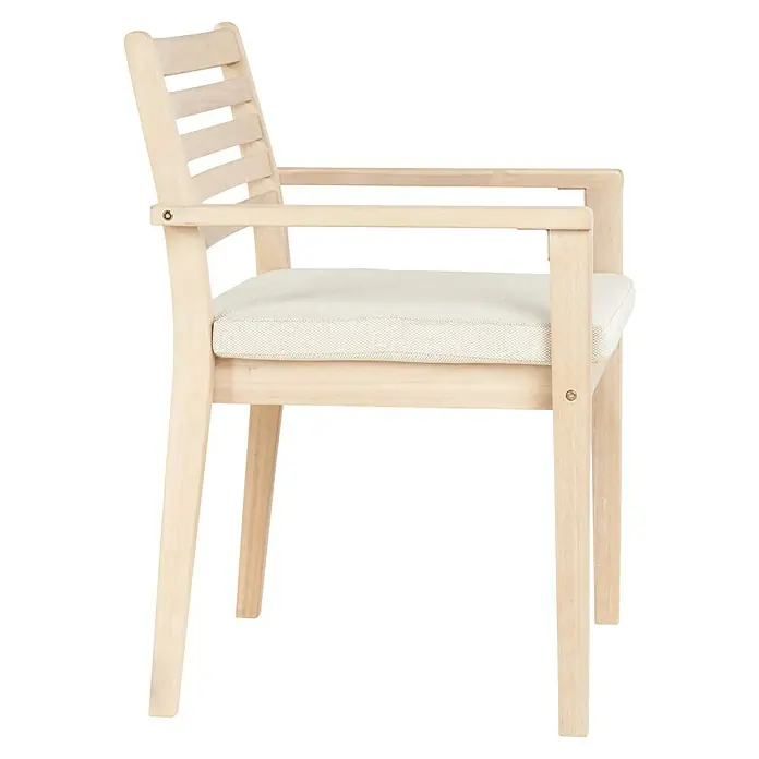 Sunfun Conjunto de muebles Nour mesa rectangular - 7 pzs., Especificación del material, Marrón - Esta silla de madera clara está hecha con un acolchado ligero, perfecta para el comedor.