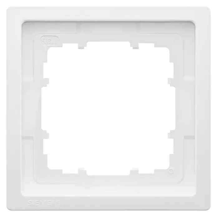 Siemens Delta Style Abdeckrahmen SIE044332 - Polar Weiß, 1-fach, Kunststoff, Schrauben - Weißer Kunststoff-Montagerahmen für Elektroinstallationen.