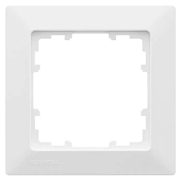 Siemens DELTA Mega Abdeckrahmen SIE044141 - Polar Weiß, 1-fach, Kunststoff, Schrauben - Weißer Siemens Abdeckrahmen für Schalter/Steckdose mit Innenausschnitten.
