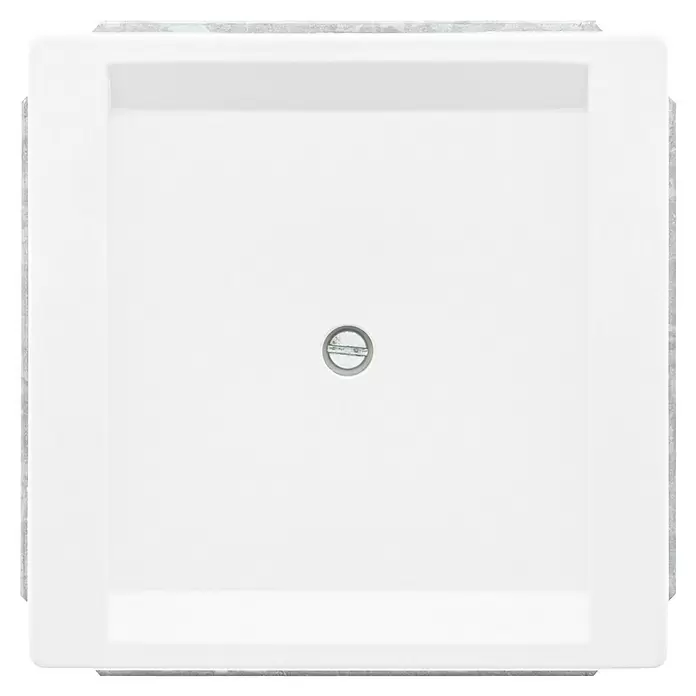 Siemens Delta Style Blindabdeckung SIE044318 - Polar Weiß, Glänzend, Kunststoff, Unterputzmontage - Weiße quadratische Duschwanne mit zentralem Metallablauf.